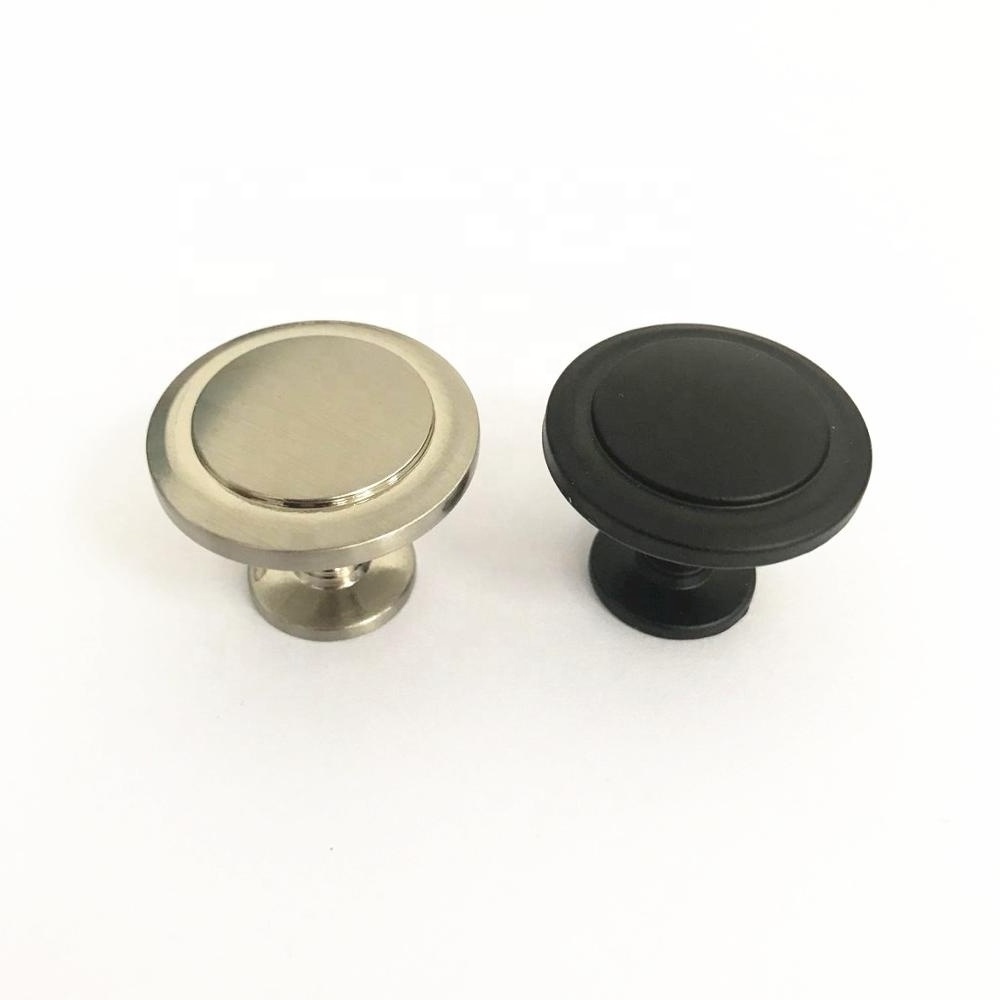 Zinc alloy kitchen bedroom furniture fittings small pull handle brush satin nickel drawer cabinet knob