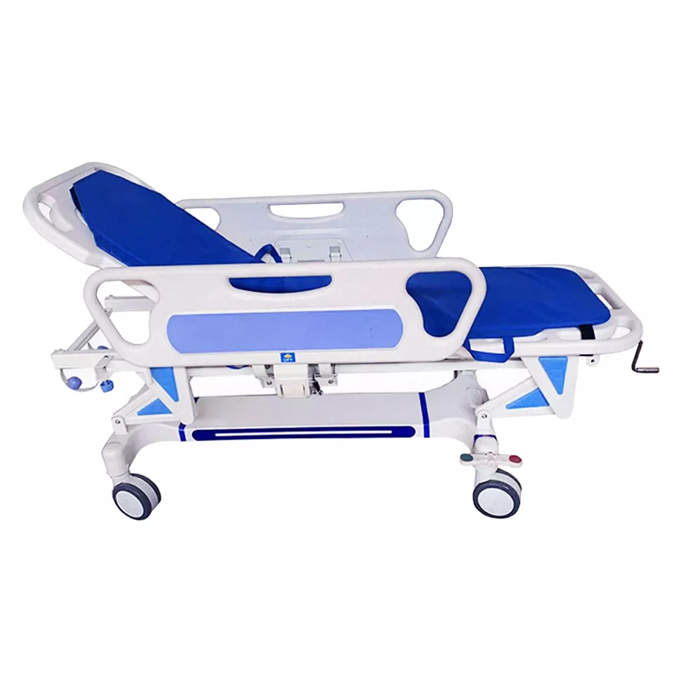 CE Marked Transport Stretcher Transfer Trolley Hospital Bed,One Crank Transport Hospital Transfer Bed