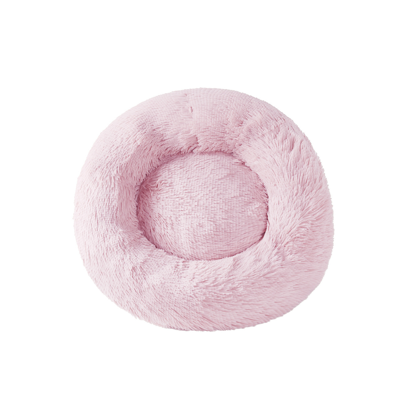 Stock Pet Bed Soft Long Plush Cushion PP Cotton Cat Donut Soft Round Calming Dog Bed