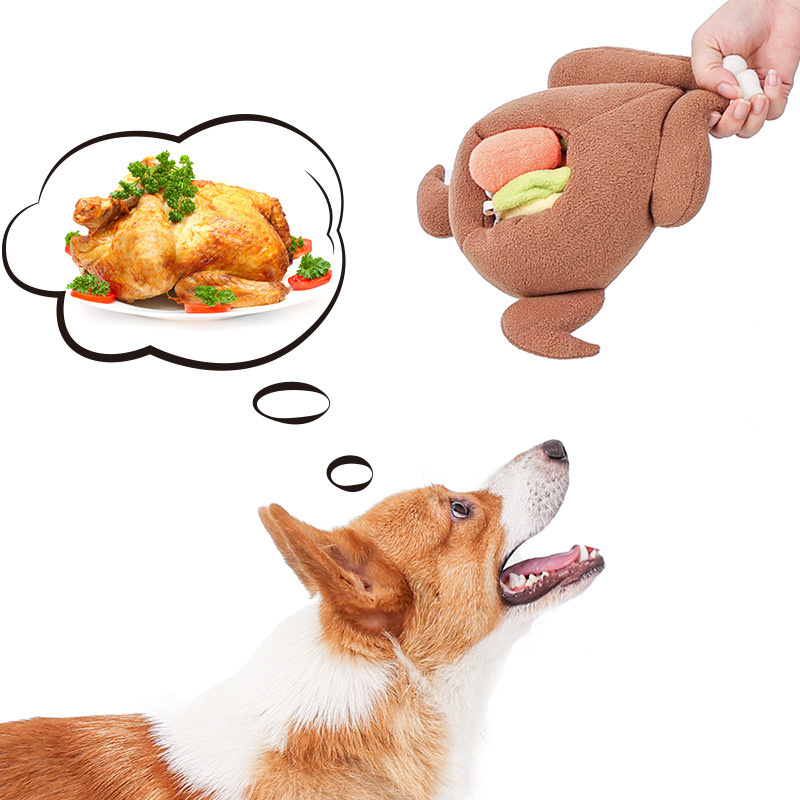 Pet Halloween roast Turkey Smell stuffed animals Christmas hidden food play interactive training dog toys