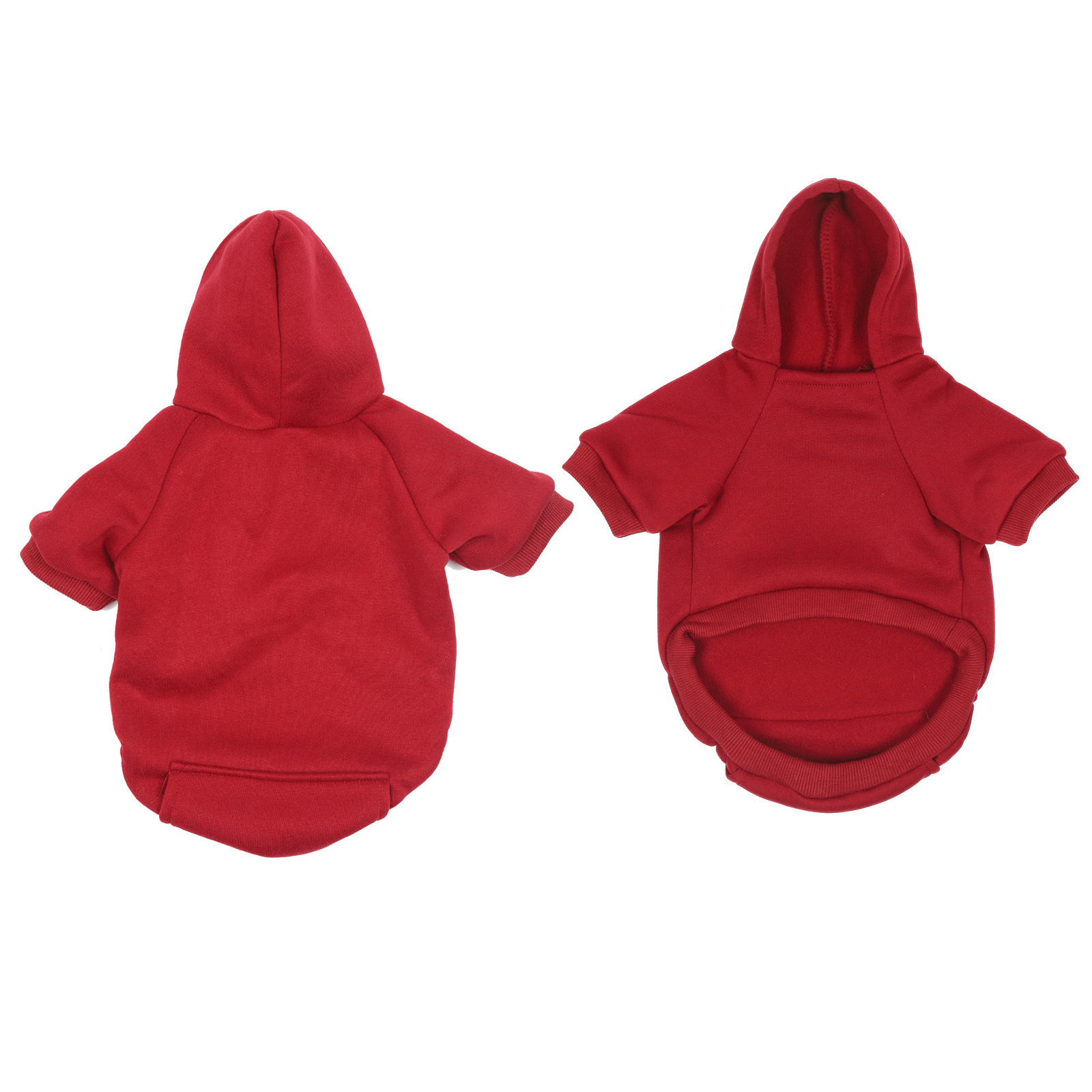 Winter pet clothes with pocket solid color hooded sweater dog blank clothes manufacturer cat hoodie