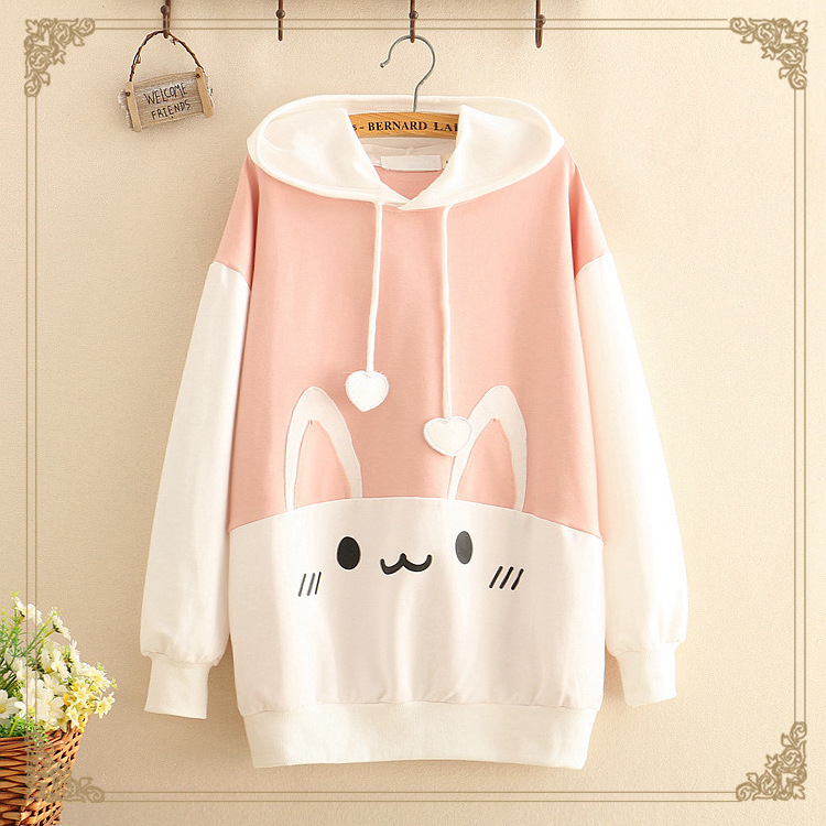 Cute cat hooded long-sleeved sweater student hoodie