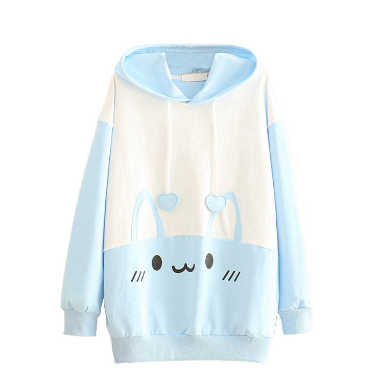 Cute cat hooded long-sleeved sweater student hoodie