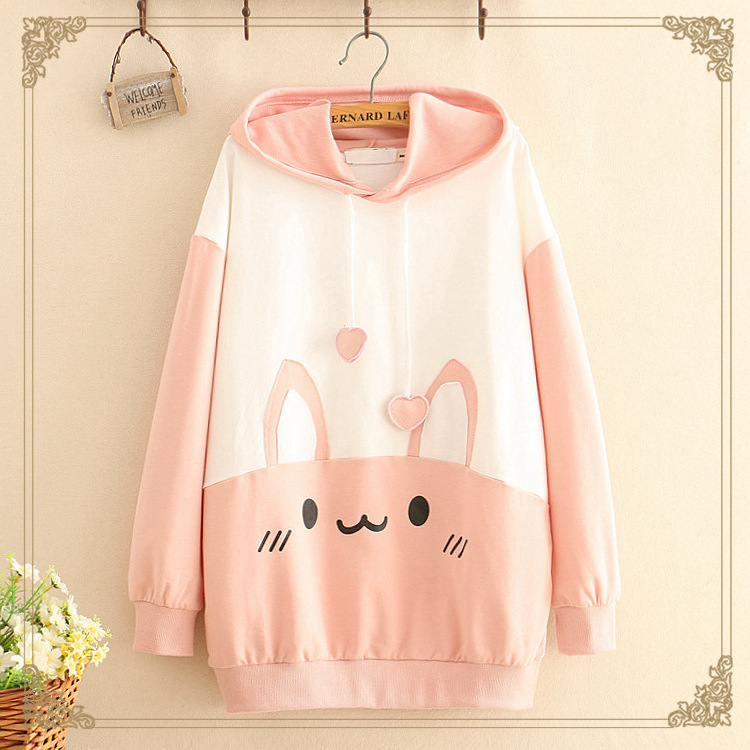 Cute cat hooded long-sleeved sweater student hoodie