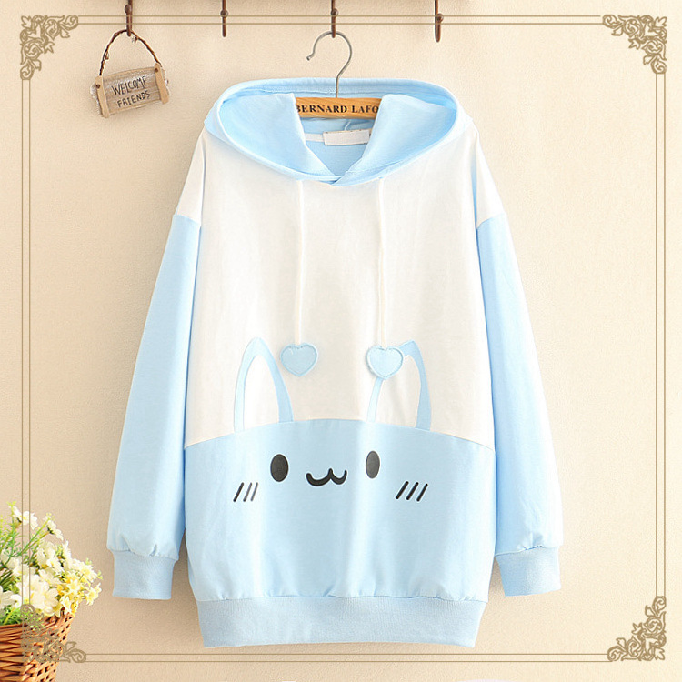 Cute cat hooded long-sleeved sweater student hoodie