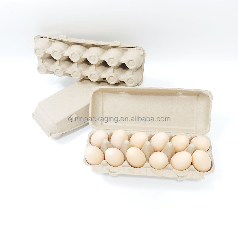 Degradable Pulp Chicken Egg Carton 12 Paper Eggs Tray Empty eco friendly Paper pulp Egg Trays