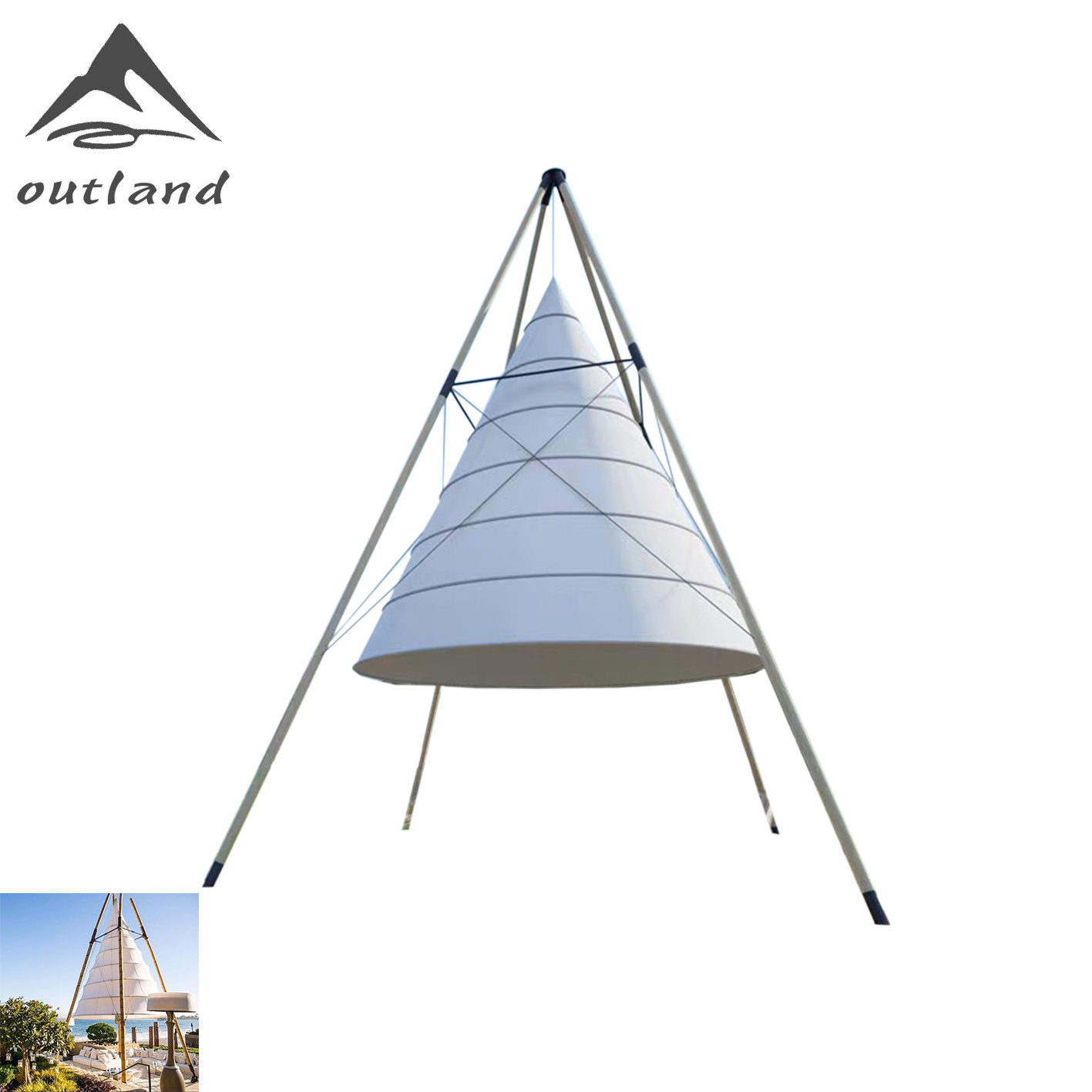 Campsite Bamboo lantern Tepee Barbecue camping Round tent