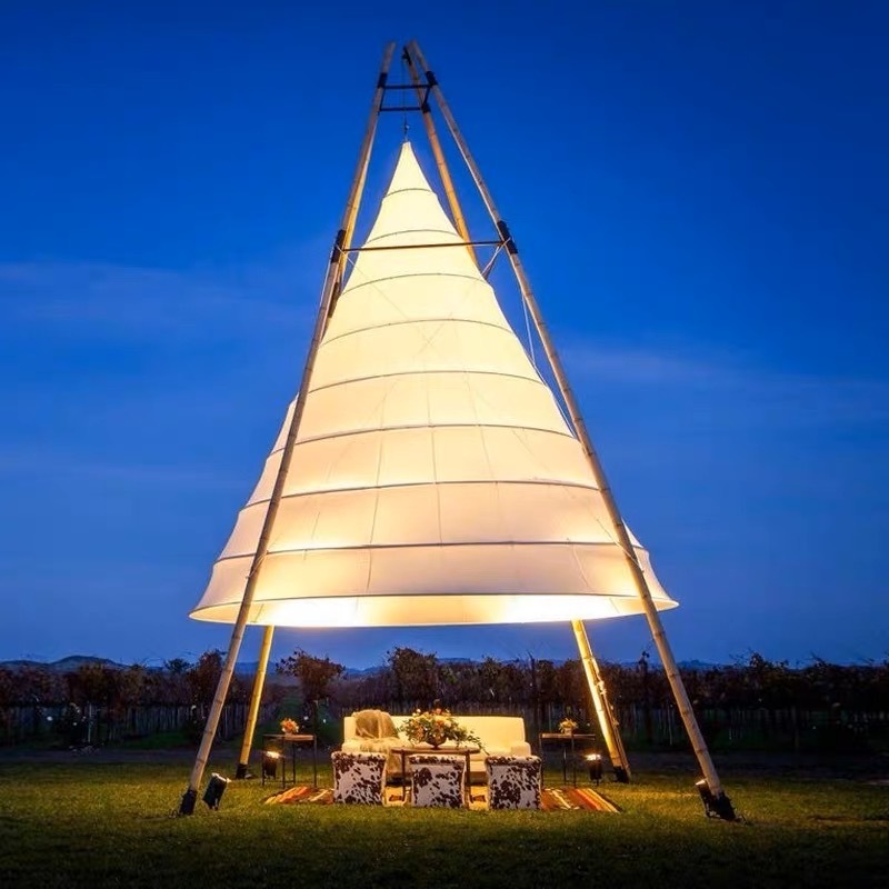 Campsite Bamboo lantern Tepee Barbecue camping Round tent