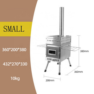 Outdoor Wood Burning Sauna Stove Stainless Steel Portable Heating Smokeless Stove with Grills chimney firewood heater