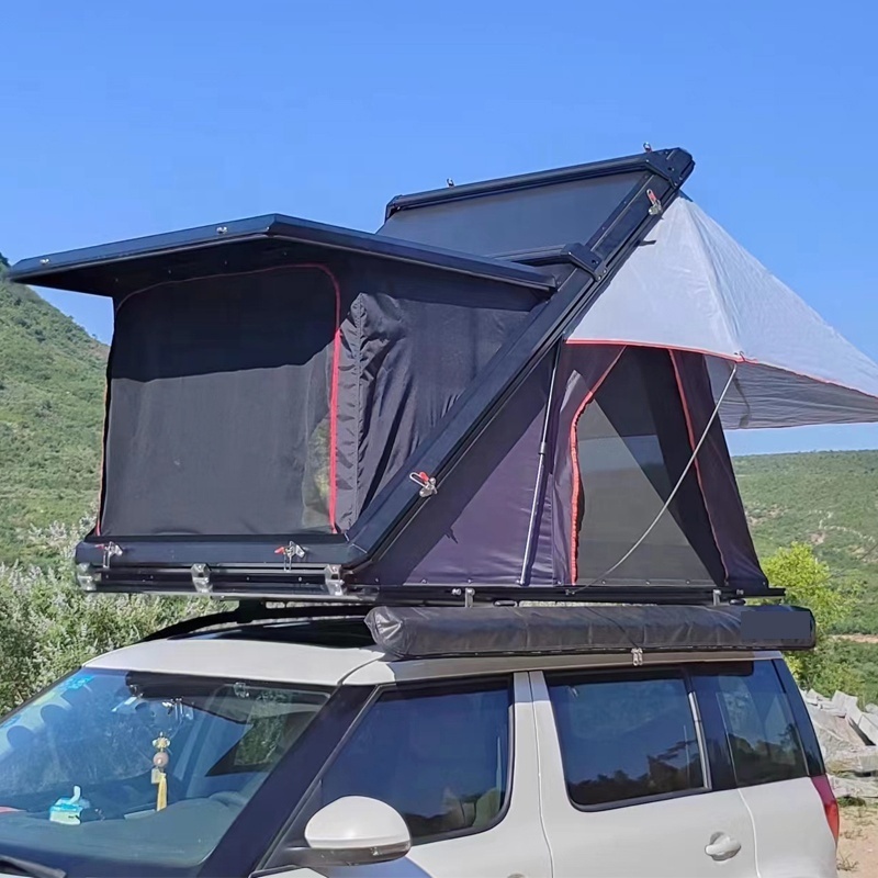 Aluminum SUV pickup truck trailer Roof Top Tent Car Rooftop Tent Triangle Shell Hard Shell Roof Top Tent With Skylight