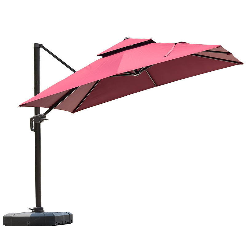 Promotion outdoor single top round roman umbrella aluminum frame and support sun umbrella with base