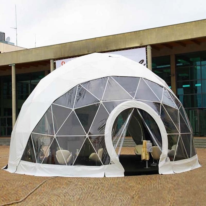 Dia 6m High Quality Glamping Geodesic Dome House Canvas Spherical Tent With Stove