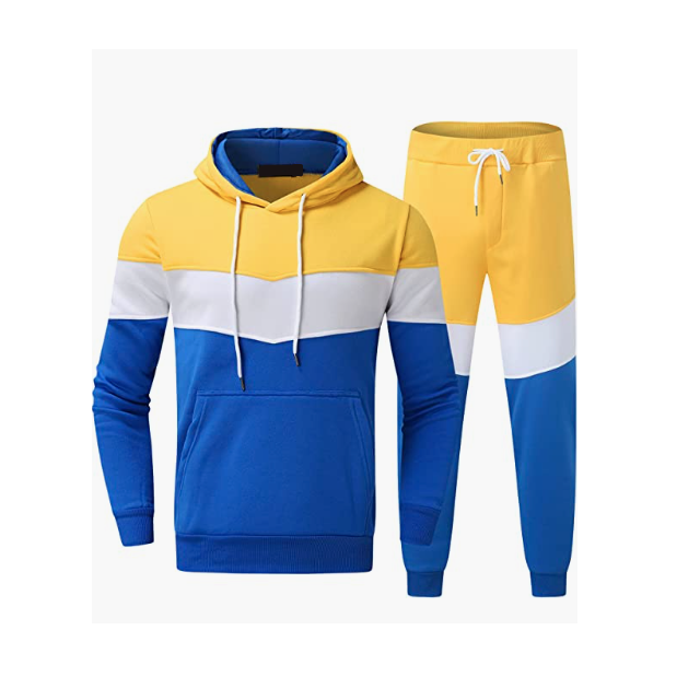 Top Selling Summer Trendy Slim Fit Yellow And Blue Color Tracksuit Available For Men In Affordable Price OEM ODM service