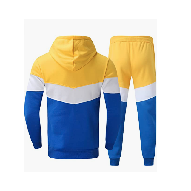 Top Selling Summer Trendy Slim Fit Yellow And Blue Color Tracksuit Available For Men In Affordable Price OEM ODM service