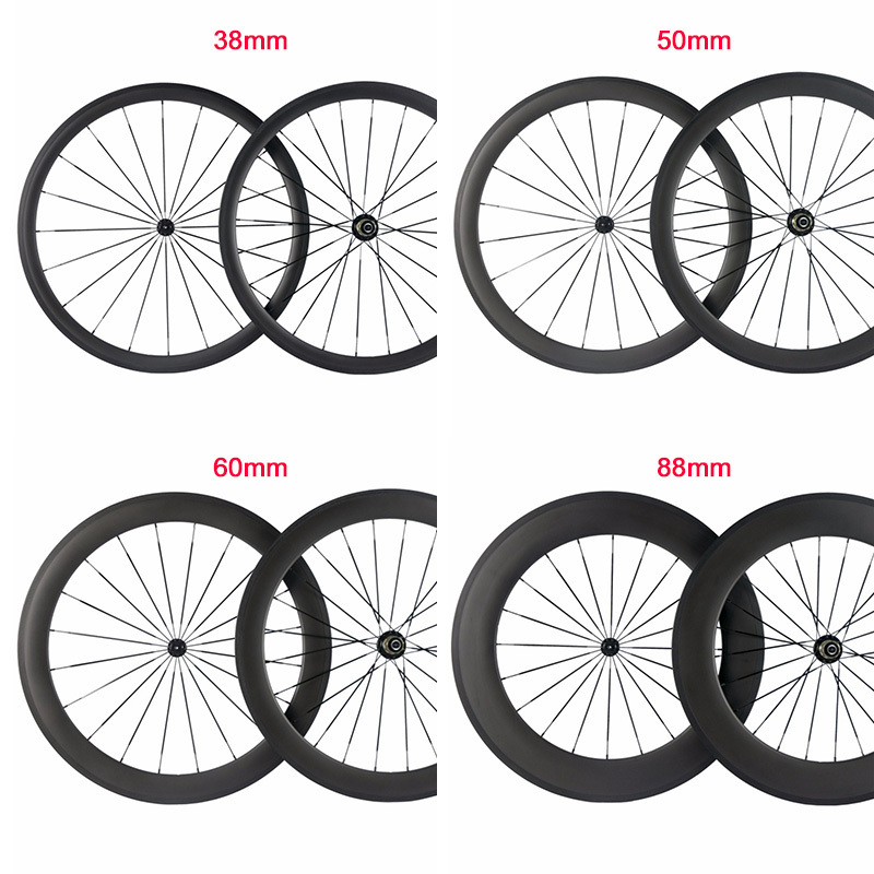 2020 T800 Carbon Wheelset Tubular 38/50/60/88mm Wheels Clincher Road Carbon Bike Wheels Vacuum Tire Braking Direct Free Shipping