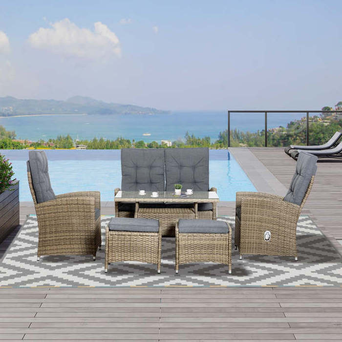 luxury outdoor furniture high back patio rattan sofa nordic outdoor furniture