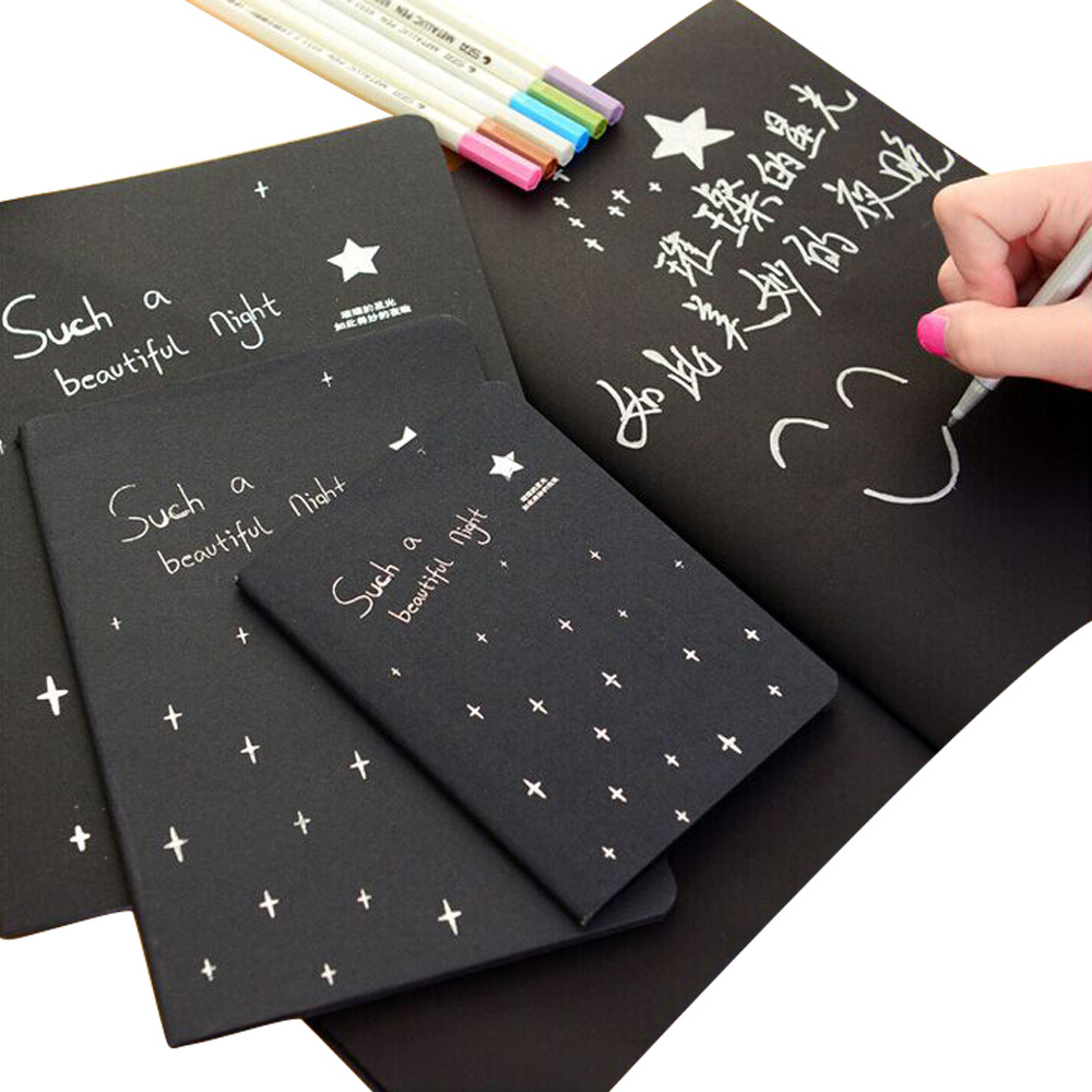 Hard Cover Customized Sketch Pad Black Paper Book Sketchbook for Drawing