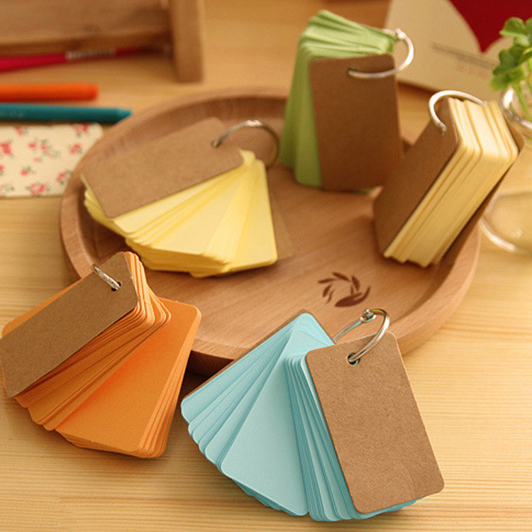 Wholesale Office School Studying DIY Stationery Blank Note Flash Cards with Ring