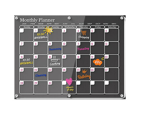 Daily and Weekly Refrigerator Planner Board for Family Magnetic Acrylic Calendar for Fridge