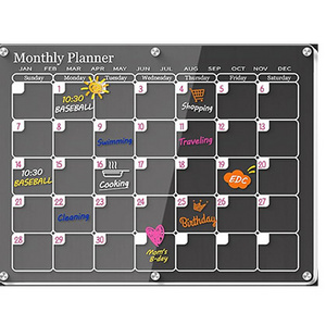 Daily and Weekly Refrigerator Planner Board for Family Magnetic Acrylic Calendar for Fridge