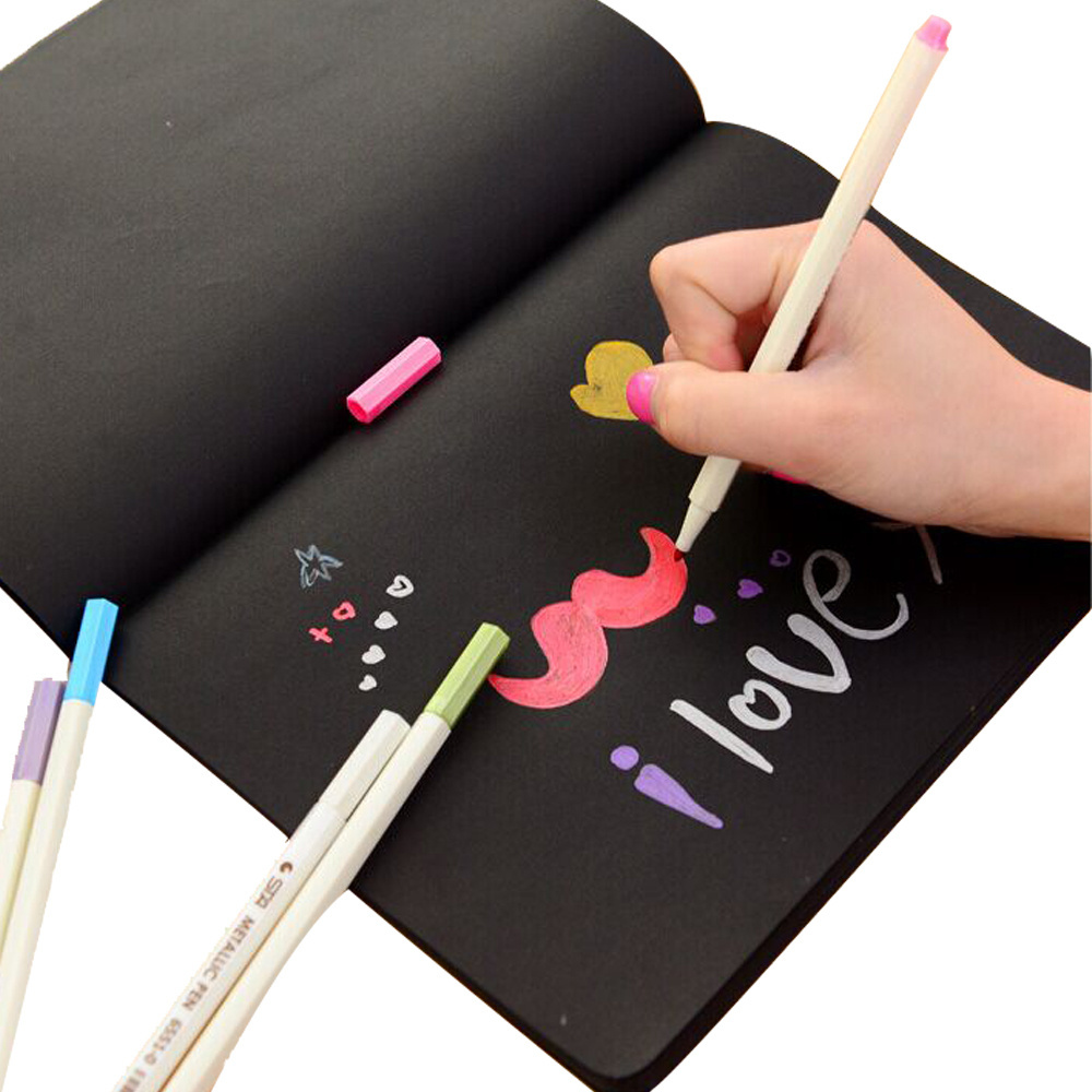 Hard Cover Customized Sketch Pad Black Paper Book Sketchbook for Drawing