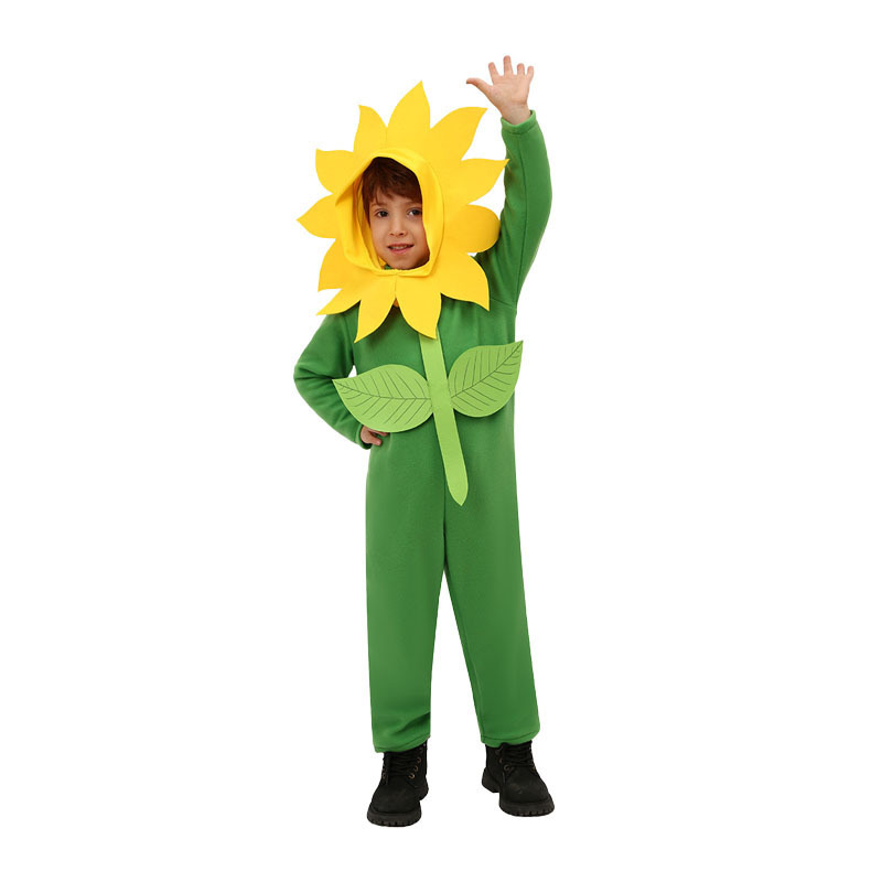 Funny Clothes Sunflower Costume Kids with Sunflower Hat Performance Cosplay Flowers Party Costumes