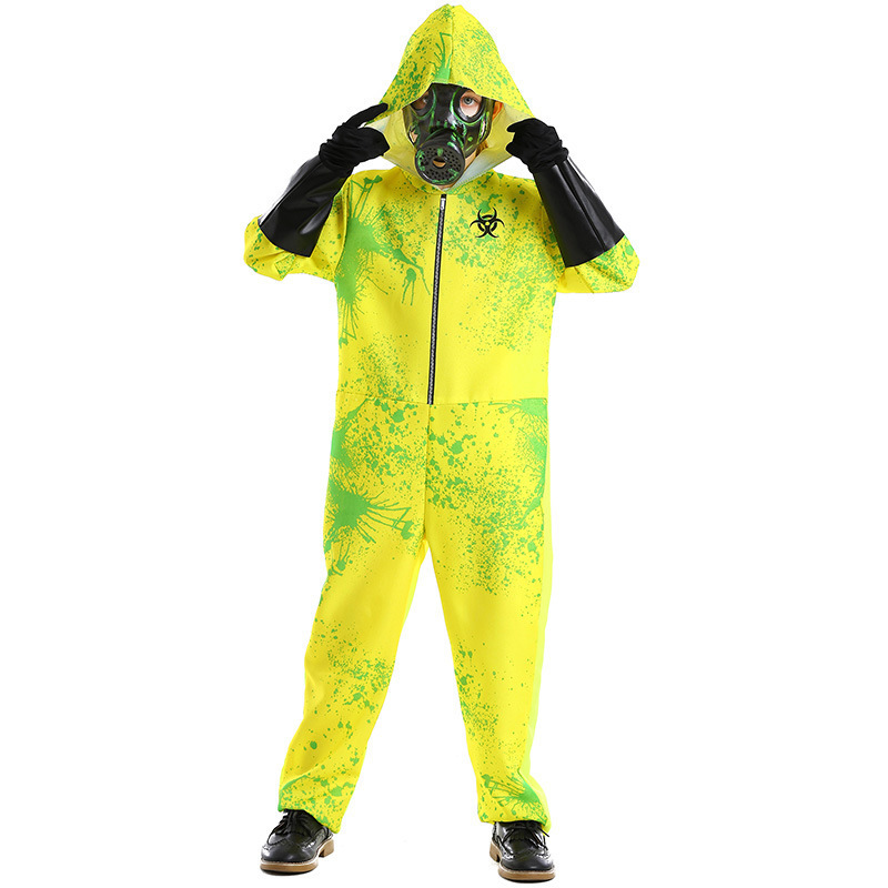 Kids Zombie Hazmat Costume Resident Suit Halloween Cosplay Outbreak Horror Jumpsuit Hazmat Tween Costume