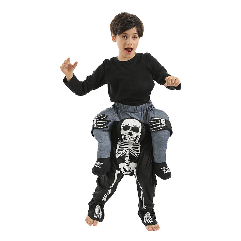 Free Size Halloween Skull Costume Halloween Piggy Back Costumes Skeleton Back Man Prank Costume