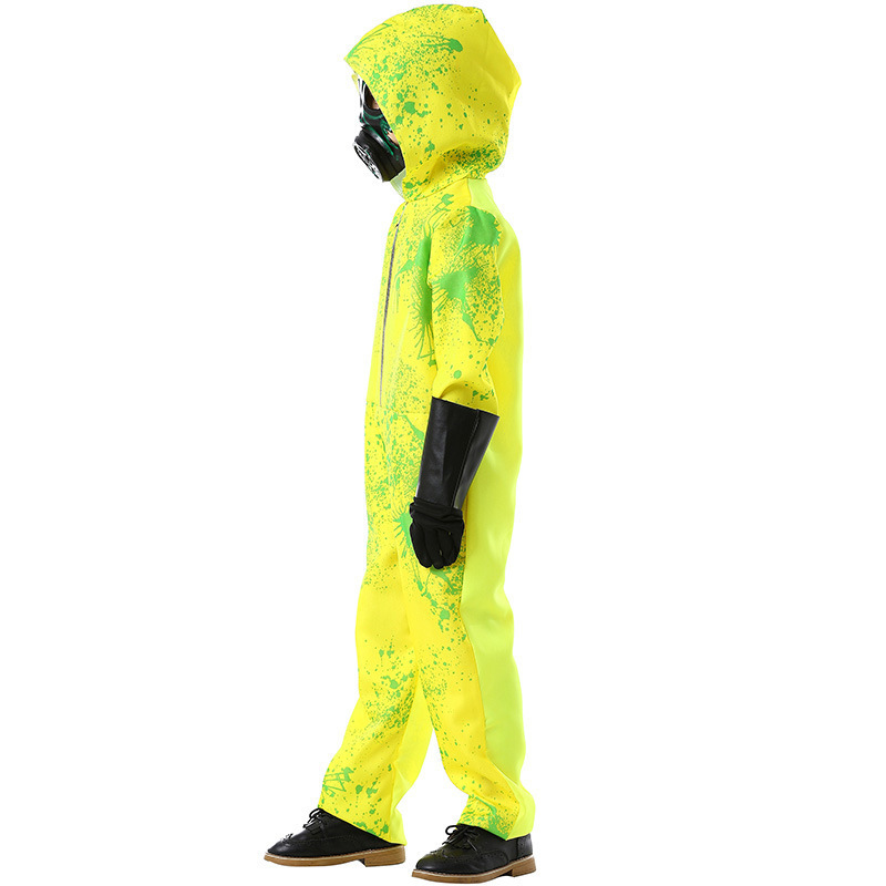 Kids Zombie Hazmat Costume Resident Suit Halloween Cosplay Outbreak Horror Jumpsuit Hazmat Tween Costume