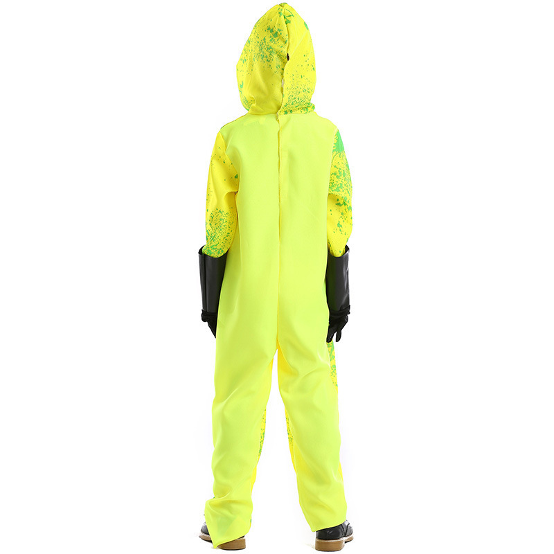 Kids Zombie Hazmat Costume Resident Suit Halloween Cosplay Outbreak Horror Jumpsuit Hazmat Tween Costume