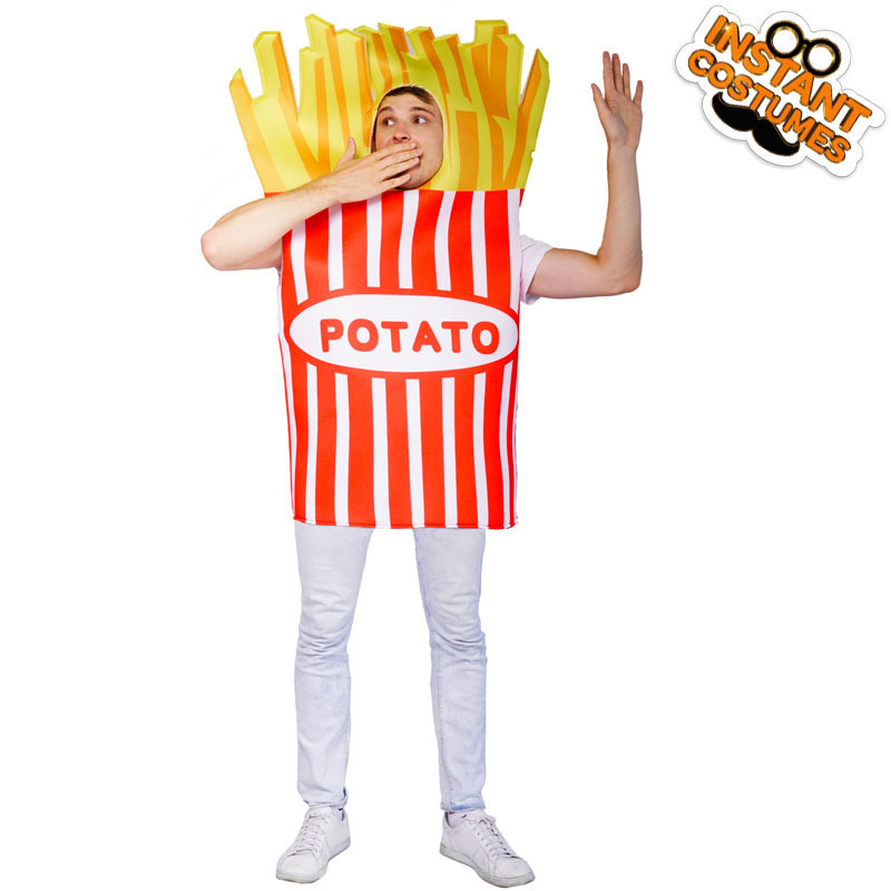 Adult French Fries Show Props Costume Halloween Instant Role-playing Costume Party Hamburger Cosplay Costume