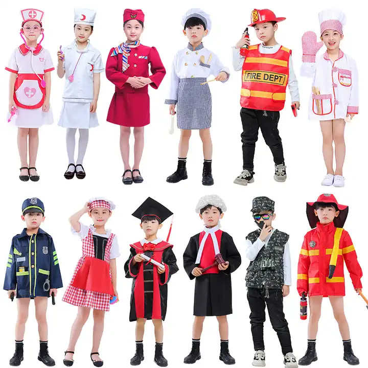 Firefighter Doctor Chef Lawyer Kid Roleplay Career Uniform World Book Day Children Outfit Career Day Costume