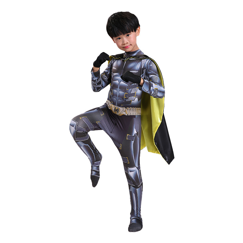 Cool Anime Clothing Men Jumpsuit Gotham Hero Suit Movie Costume Bruce Wayne Suit Bat Costume with Cape & Face Wear