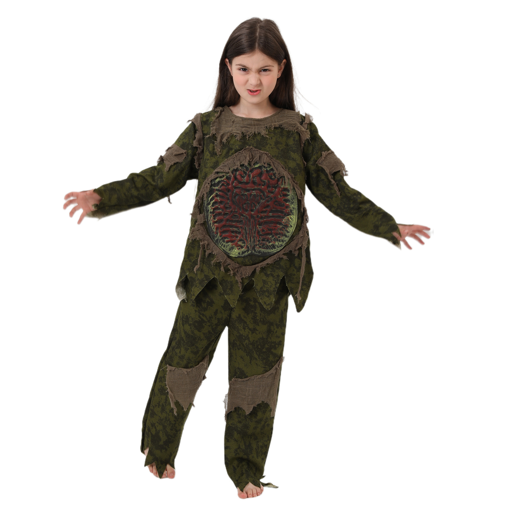 Scary Carnival Cosplay Halloween Costumes for Kids Horrible Viscera Clothes Zombie Swamp Monster Costume with Mask