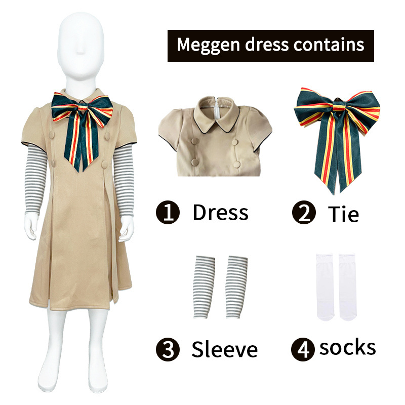 New Halloween Party Adult Kids Megan Dress AI Dolls Robot Cosplay Dress Full Set M3GAN Cosplay Costume