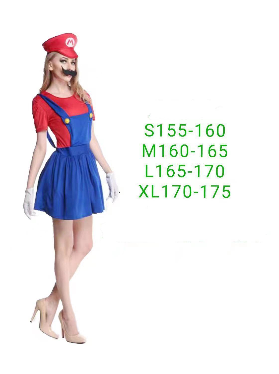 Carnival Super Bros Game Costume Halloween Kids Adult Boys & Girls Super Mario and Luigi Plumber Bros Costume