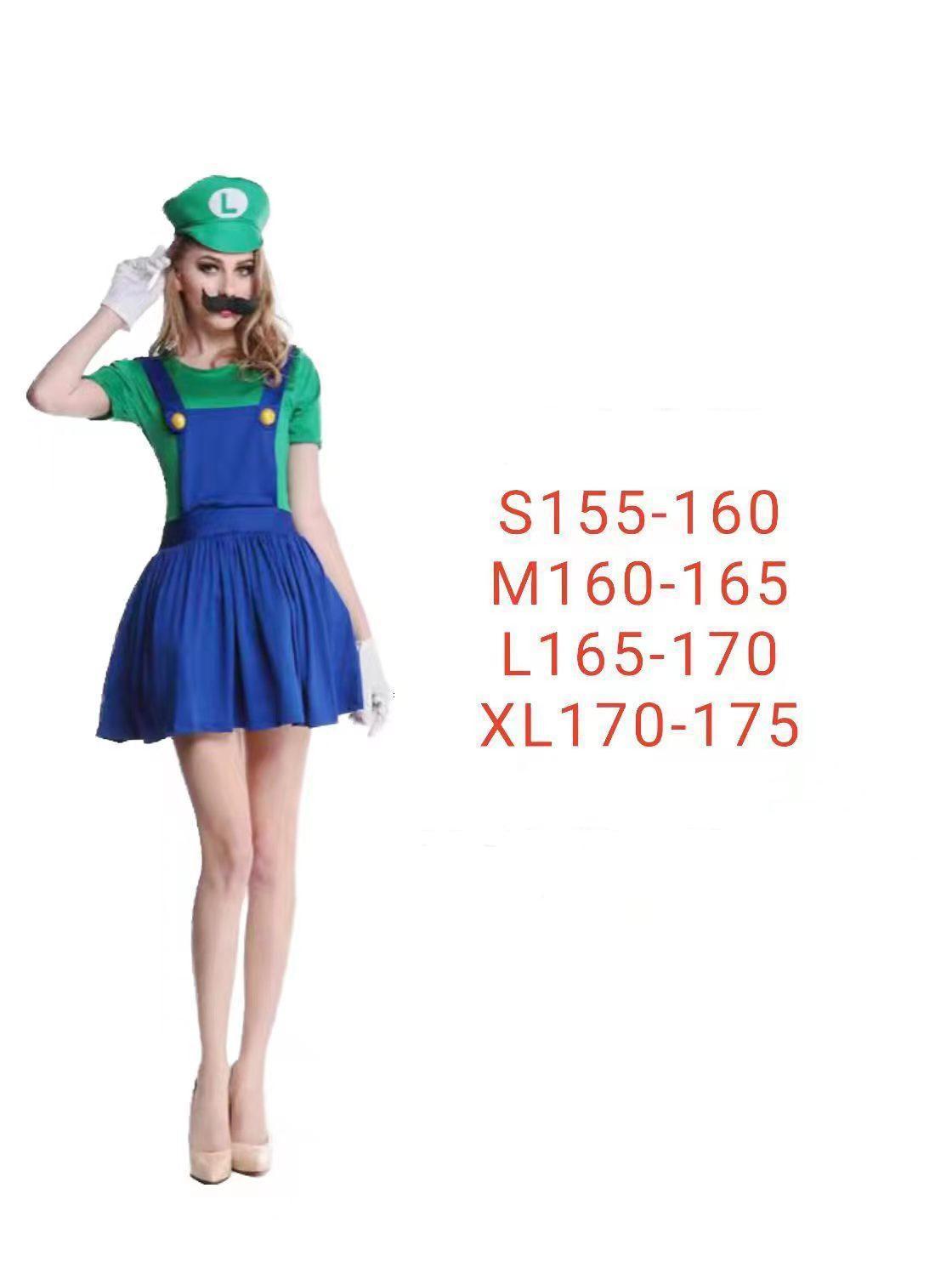 Carnival Super Bros Game Costume Halloween Kids Adult Boys & Girls Super Mario and Luigi Plumber Bros Costume