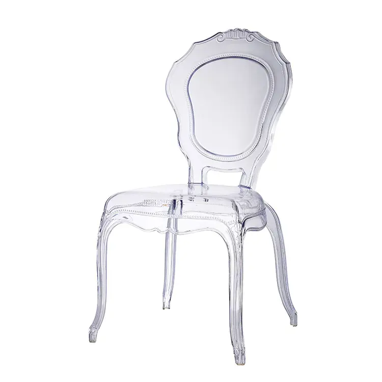 Round Black Modern Stackable  Plastic Chair Acrylic Makeup Cafe Chairs For Wedding And Event Used