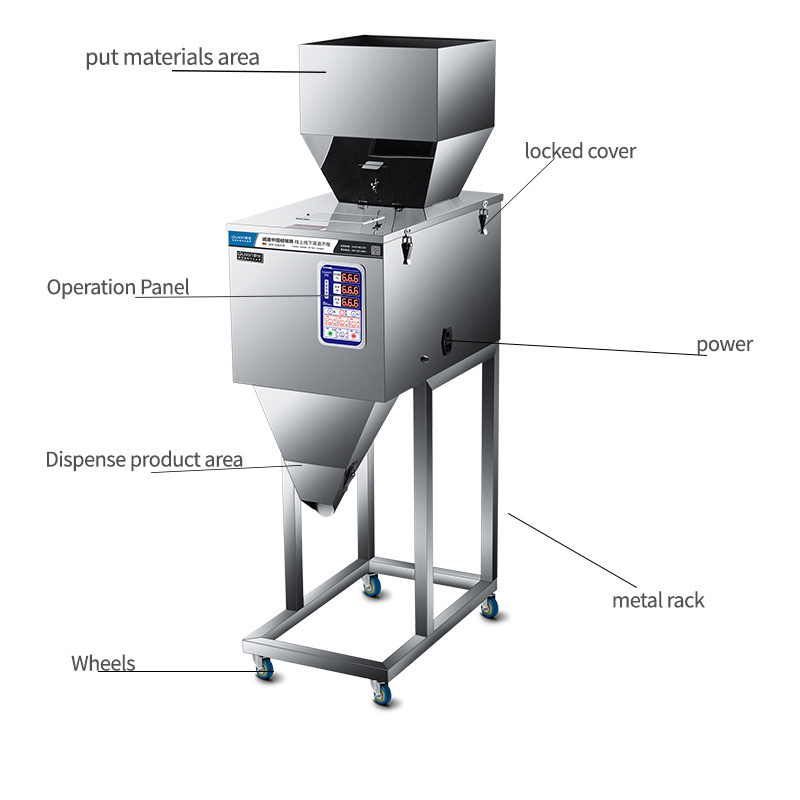 Stock Available Vibration Powder Grain Filling Machine For flour Coffee Numerical Control Rice Seed Weighing  Filling Machine