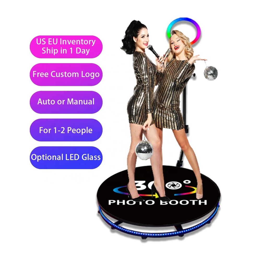 Cabina De Fotos 360 Most Selling Rgb LED Lights Photoboot Selfie Stick 360 Rotation Photobooth 360 Camera Rotating Platform