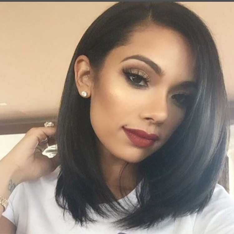 Wholesale Short Straight Puffy Headband BOB Wig Cheap Full Lace Hair Synthetic Wigs For Black Women