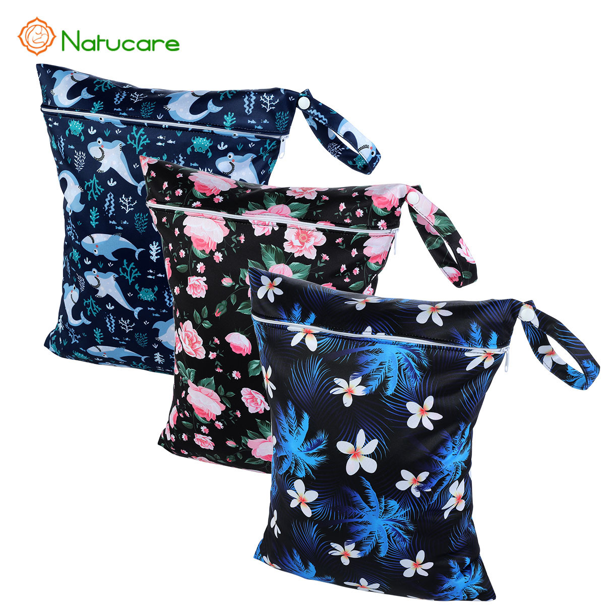 Washable new reusable zipper pouch bags cloth diapers/nappy mini wet dry  bag waterproof for swimming