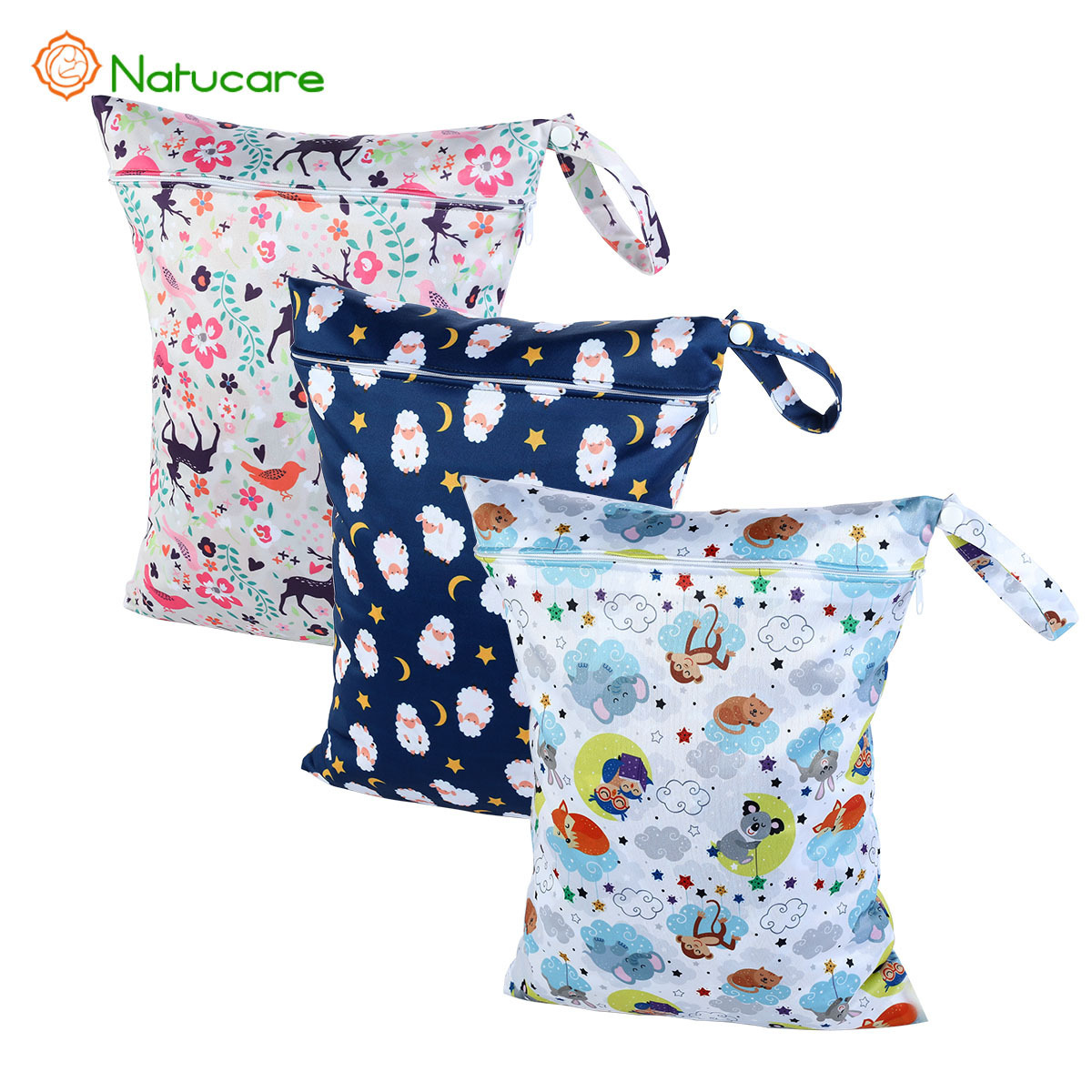 Washable new reusable zipper pouch bags cloth diapers/nappy mini wet dry  bag waterproof for swimming