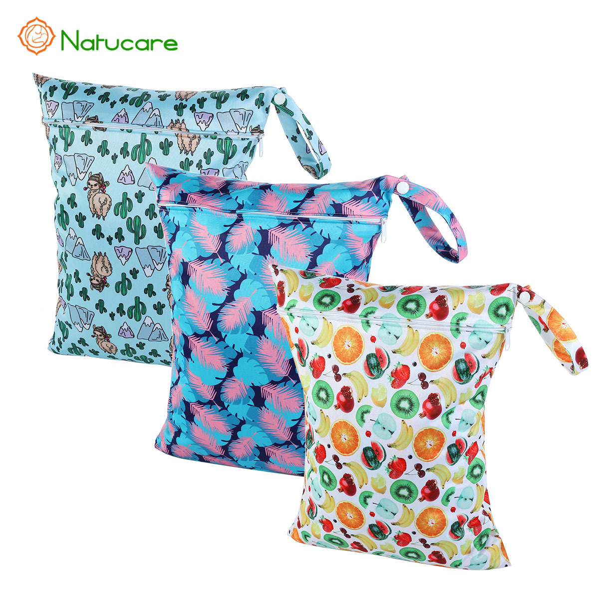 Washable new reusable zipper pouch bags cloth diapers/nappy mini wet dry  bag waterproof for swimming