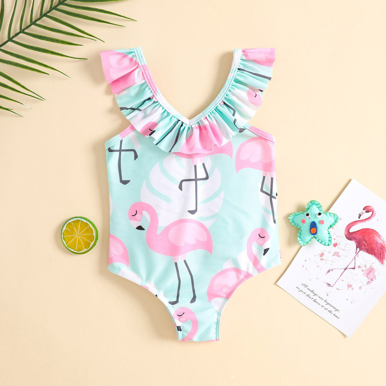 Kids swimwear beachwear for girls bikini Printed Spa Straps V-neck Custom wholesale Baby Pool Clothing