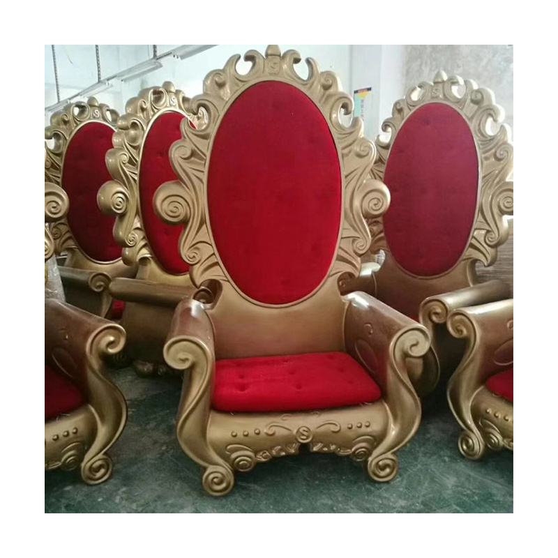 Red Fiberglass Christmas King Chairs for Indoor or Outdoor Use on Sale santa throne for the Holiday Season