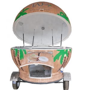 Modern Design Food Kiosk Trailer Concession Fruit Shape Coconut Design Metal Material for Summer Outdoor Events in Malls