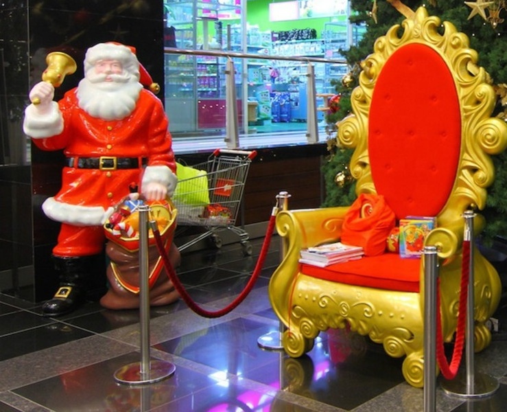 large christmas decorations outdoor fiberglass santa chair Santa Throne shopping mall commercial