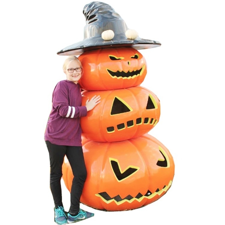 Large Artificial Fiberglass Pumpkin Model for Amusement Park for Halloween Christmas Decoration Outdoor Use