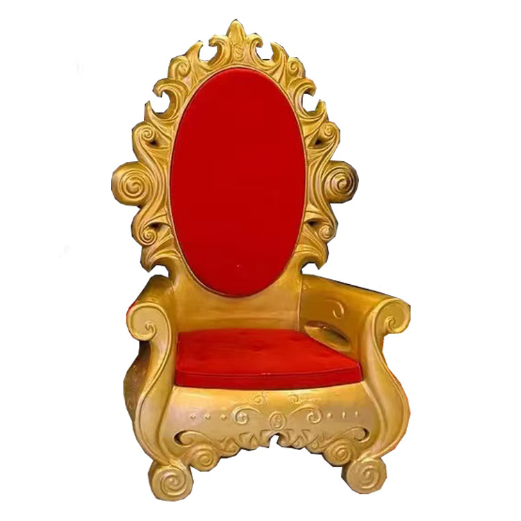 Outdoor Fiberglass Christmas Decoration Santa Throne Chairs for Shopping Mall Supplies